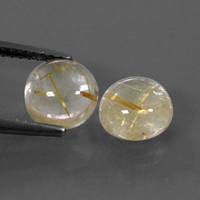  ct natürliche gelber Rutilquarz-Edelsteine, Rundschliff, Transparent