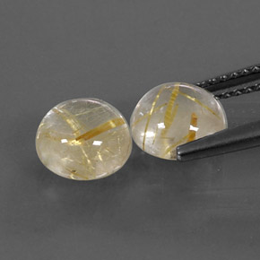  ct natürliche gelber Rutilquarz-Edelsteine, Rundschliff, Transparent