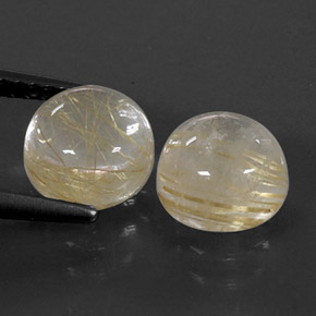  ct natürliche gelber Rutilquarz-Edelsteine, Rundschliff, Transparent