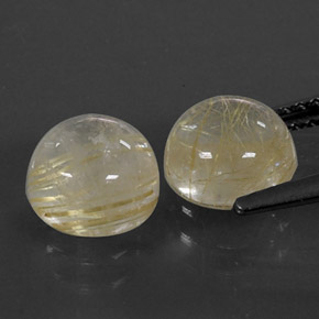  ct natürliche gelber Rutilquarz-Edelsteine, Rundschliff, Transparent