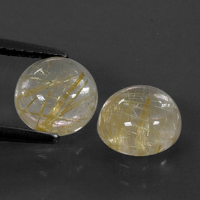  ct natürliche gelber Rutilquarz-Edelsteine, Rundschliff, Transparent