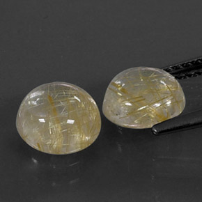  ct natürliche gelber Rutilquarz-Edelsteine, Rundschliff, Transparent