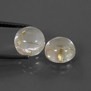  ct natürliche gelber Rutilquarz-Edelsteine, Rundschliff, Transparent