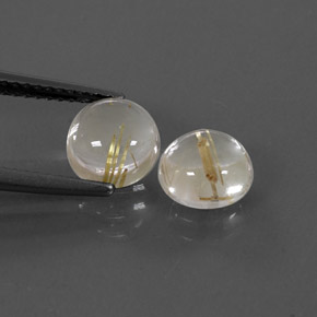  ct natürliche gelber Rutilquarz-Edelsteine, Rundschliff, Transparent