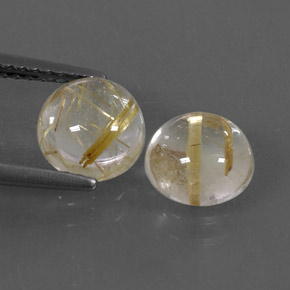  ct natürliche gelber Rutilquarz-Edelsteine, Rundschliff, Transparent