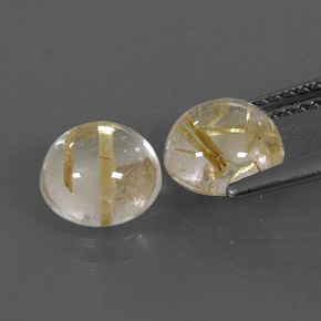  ct natürliche gelber Rutilquarz-Edelsteine, Rundschliff, Transparent
