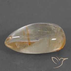 6.65ct Natürlicher Sehr helles Goldbraun Rutilquarz, Birnenform, Transparent