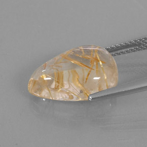 7,12 ctw natürlicher gelber Rutilquarz, Birnenform, Transparent