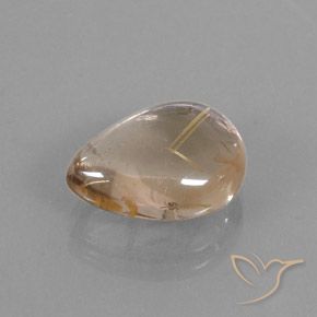 6.41ct Natürlicher Sehr helles Goldbraun Rutilquarz, Birnenform, Transparent