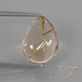 9,17 ctw natürlicher Sehr helles Goldbraun Rutilquarz, Birnenform, Transparent