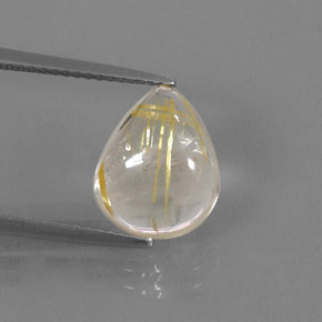 4,61 ctw natürlicher gelber Rutilquarz, Birnenform, Transparent