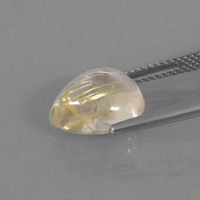 4,61 ctw natürlicher gelber Rutilquarz, Birnenform, Transparent