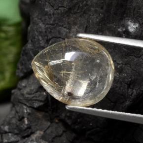 6,56 ctw natürlicher gelber Rutilquarz, Birnenform, Transparent