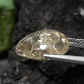 6,56 ctw natürlicher gelber Rutilquarz, Birnenform, Transparent