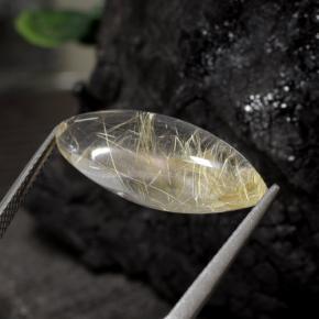 10,00 ctw natürlicher gelber Rutilquarz, Marquise, Transparent