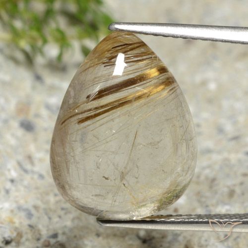10.69ct Natürlicher hellgelb Rutilquarz, Birnenform, Transparent