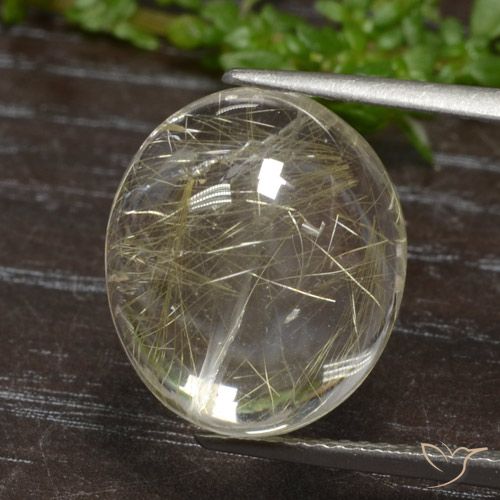 11,77 ctw natürlicher goldener Rutilquarz, Oval Schliff, Transparent