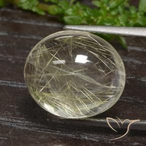 11,77 ctw natürlicher goldener Rutilquarz, Oval Schliff, Transparent