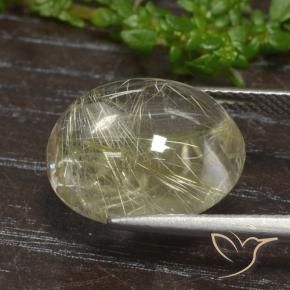 11,77 ctw natürlicher goldener Rutilquarz, Oval Schliff, Transparent