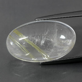 12,47 ctw natürlicher gelber Rutilquarz, Oval Schliff, Transparent