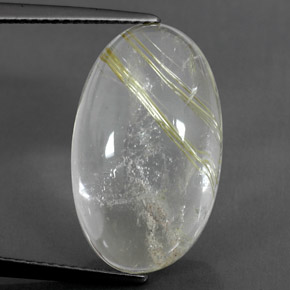 12,47 ctw natürlicher gelber Rutilquarz, Oval Schliff, Transparent