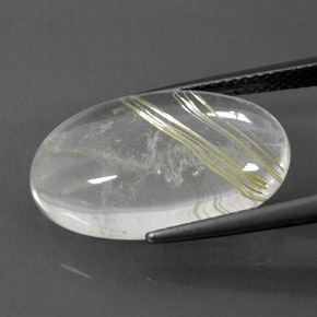 12,47 ctw natürlicher gelber Rutilquarz, Oval Schliff, Transparent