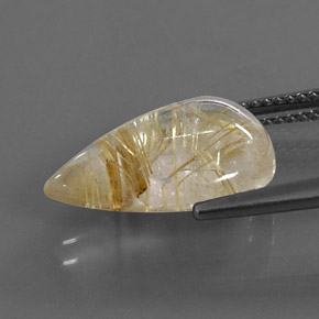 6,38 ctw natürlicher gelber Rutilquarz, Birnenform, Transparent