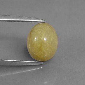 1,89 ctw natürlicher gelber Rutilquarz, Oval Schliff, Lichtdurchlässig
