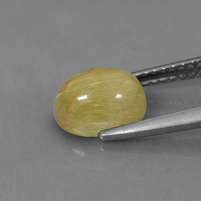 1,89 ctw natürlicher gelber Rutilquarz, Oval Schliff, Lichtdurchlässig