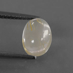 1,79 ctw natürlicher gelber Rutilquarz, Oval Schliff, Transparent