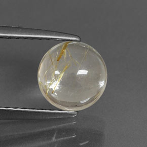 1,53 ctw natürlicher gelber Rutilquarz, Rundschliff, Transparent