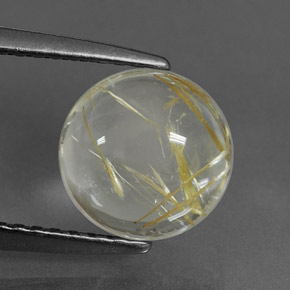 2,11 ctw natürlicher gelber Rutilquarz, Rundschliff, Transparent