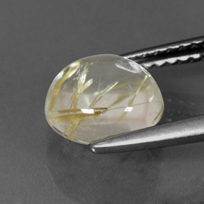 2,11 ctw natürlicher gelber Rutilquarz, Rundschliff, Transparent