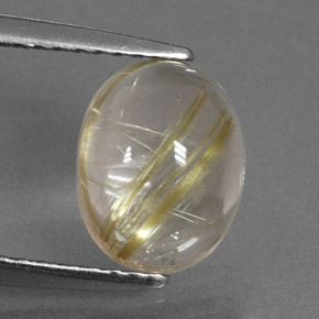 2,29 ctw natürlicher gelber Rutilquarz, Oval Schliff, Transparent