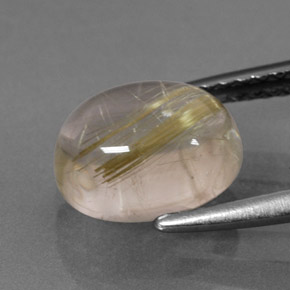 2,29 ctw natürlicher gelber Rutilquarz, Oval Schliff, Transparent