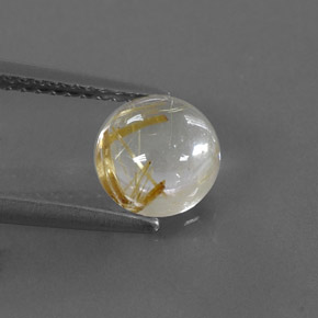 1,61 ctw natürlicher gelber Rutilquarz, Rundschliff, Transparent