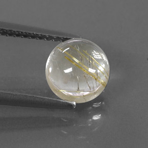 1,83 ctw natürlicher gelber Rutilquarz, Rundschliff, Transparent