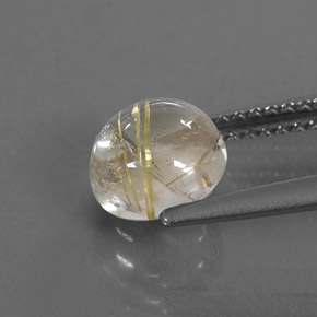 1,83 ctw natürlicher gelber Rutilquarz, Rundschliff, Transparent