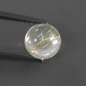 1,43 ctw natürlicher gelber Rutilquarz, Rundschliff, Transparent