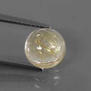 2,41 ctw natürlicher gelber Rutilquarz, Rundschliff, Transparent