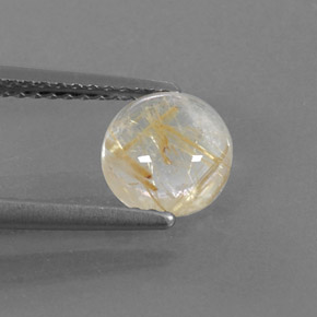 1,33 ctw natürlicher gelber Rutilquarz, Rundschliff, Transparent
