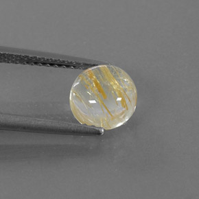 1,61 ctw natürlicher gelber Rutilquarz, Rundschliff, Transparent