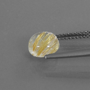 1,61 ctw natürlicher gelber Rutilquarz, Rundschliff, Transparent