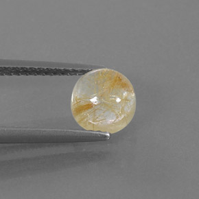 1,48 ctw natürlicher gelber Rutilquarz, Rundschliff, Transparent