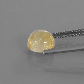 1,48 ctw natürlicher gelber Rutilquarz, Rundschliff, Transparent