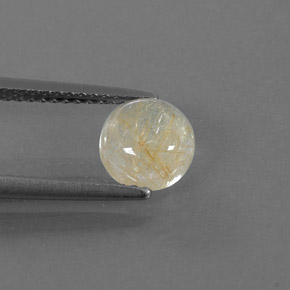 1,32 ctw natürlicher gelber Rutilquarz, Rundschliff, Transparent