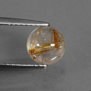 1,33 ctw natürlicher gelber Rutilquarz, Rundschliff, Transparent