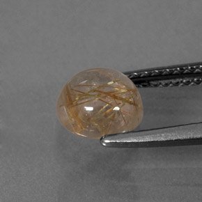 1,33 ctw natürlicher gelber Rutilquarz, Rundschliff, Transparent