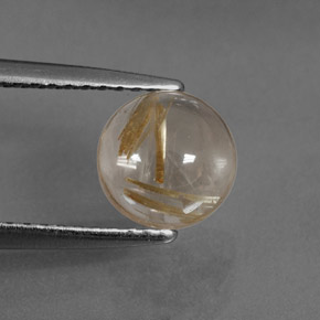 1,40 ctw natürlicher gelber Rutilquarz, Rundschliff, Transparent