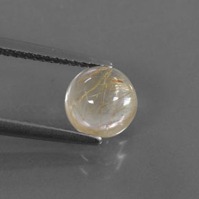 1,62 ctw natürlicher gelber Rutilquarz, Rundschliff, Transparent